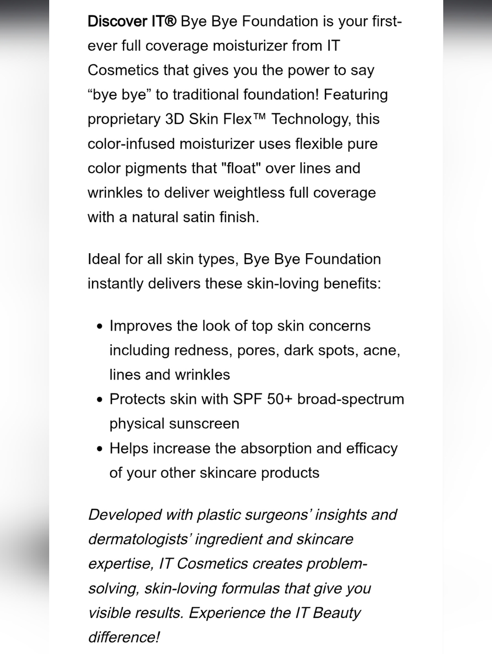 IT Cosmetics Bye Bye Foundation SPF 50+ - Fair - Picture 6 of 11
